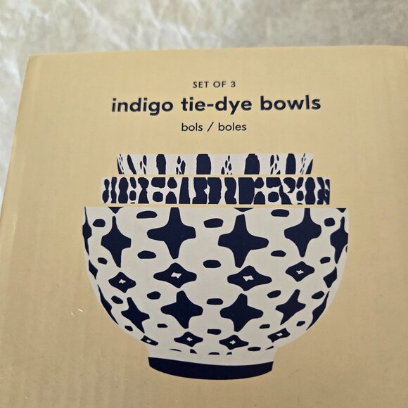 West Elm Indigo Tie die nesting bowls - Picture 1 of 3